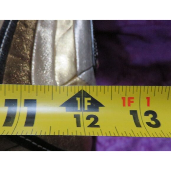 COACH 2006 Maggie Brass Studded Metallic Tan Suede & Brown Leather  Hobo Bag - Picture 12 of 12